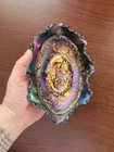 Very Pretty Blue  Northwood Carnival Glass Poppy Pattern Pickle Dish