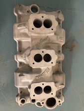 Vintage Edelbrock C357b Sbc Triple 3x2 Intake Manifold Small Block Chevy 283-400