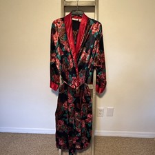Vintage Victoria s Secret Robe M/L Flower Paisley Full Length Gold Label