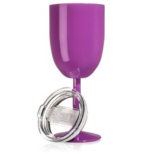 14oz Stemmed Wine Tumbler with Lid Double Wall Stainless Steel Vacuum Insulated