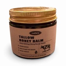 Lushora Tallow Balm 100 Grass Fed Raw Wild Honey - 60g / 2 oz- New