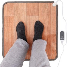 Heated Floor Mat, Foot Warmer Under Desk, with 10 adjustable temp and 3 timers