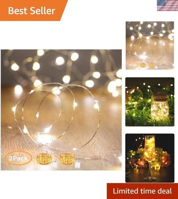 Versatile 10Ft Waterproof Fairy String Lights - Ideal for Weddings & Holidays
