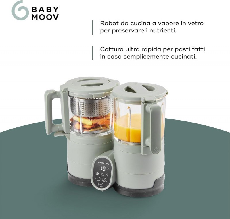 Robot da Cucina Omogenizzatore Cuoci Pappa a Vapore NutriBaby Glass Babymoov foto 5