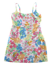 NWT Old Navy Linen Pink Blue Yellow White Floral Pocket Sheath Sun Tank Dress L