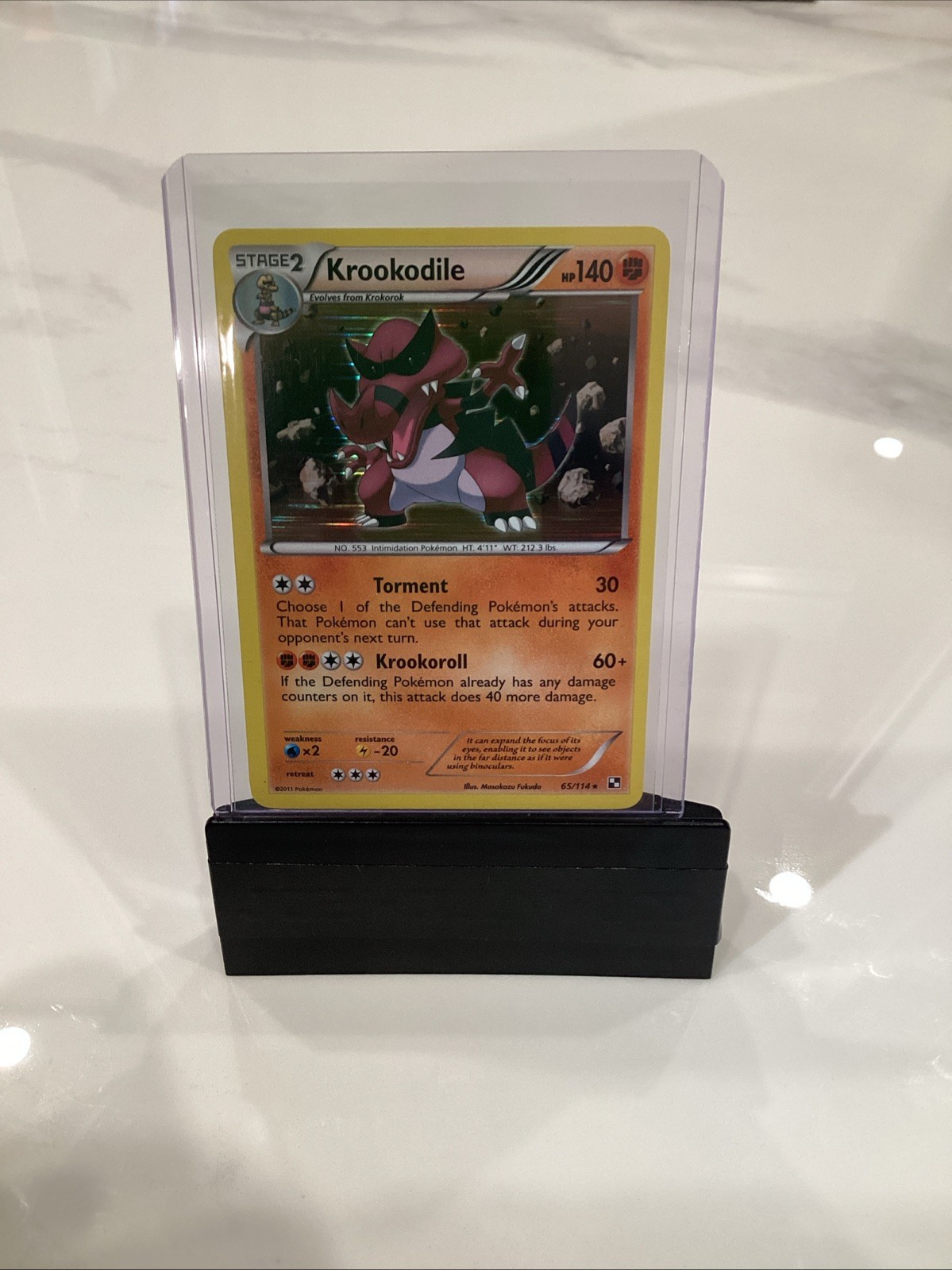 Pokémon TCG Krookodile Black White Holo Card 65/114 Rare Mint Condition