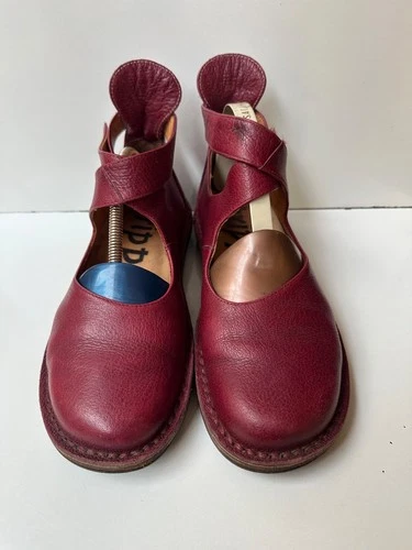 Trippen Ankle Strap Red Women's Shoes 39
