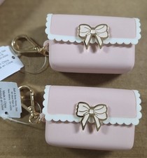 LOT OF 2, PINK BOW SNAP CASE POUCH POCKETBAC HOLDER SANITIZER BATH  BODY WORKS