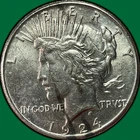 1924-S Peace Dollar Choice Almost Uncirculated AU+ Coin #42037