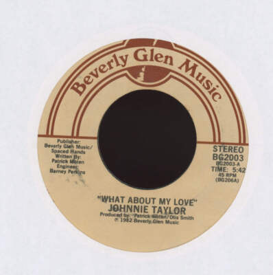 洋楽 Johnnie Taylor What About My Love JOHNNIE TAYLOR: 