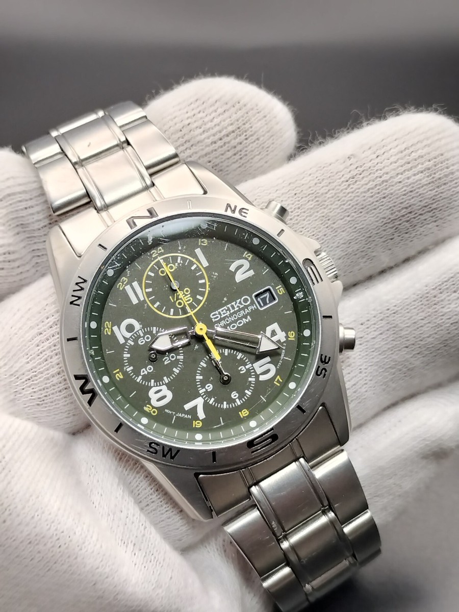 Seiko Chronograph Quartz Men's Watch 7T92-0DX0 Working Made