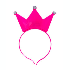 LED Haarreif KRONE (pink) blinkend und leucht...