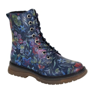 Cipriata 8 Eye Lace Inside Zip Boots St 310 Annetta Farbe Navy Blau Multi Neu