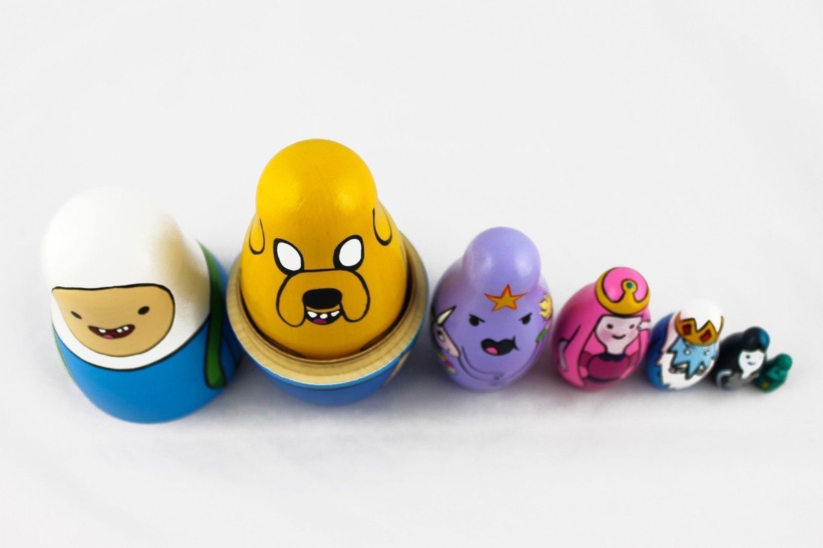 Matryoshka Adventure Time Finn and Jake Cartoon Nesting Dolls