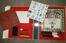 STAMP A CHRISTMAS NEW NEVER USED BOOK RUBBER STAMP KIT girls women FUN  