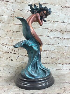 Medusa Griechische Statue Figur Mythologie Gorgon Original Messingskulptur Akt