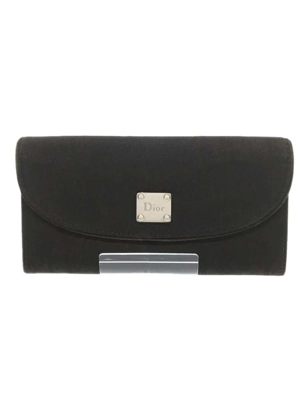 Authentique portefeuille long trotteur Christian Dior toile noire a19