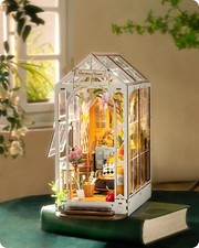 DIY Book Nook Kit Garden House, DIY Miniature Booknook Kit 3D Creative