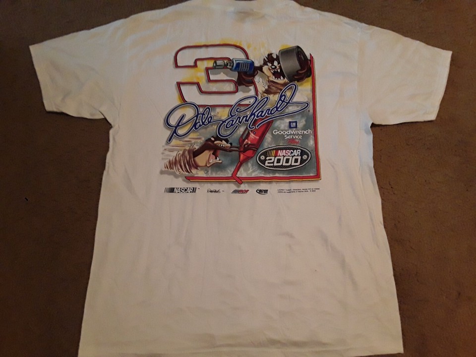 T-shirt Dale Earnhardt Taz Racing - Manches Courtes, Couleur Noir, Coton, Taille Régulière Unisexe