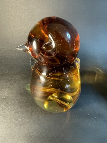 2 Art Glass Amber “love Birds” Bookends Figurines Heavy 5.5” - Picture 20 of 22