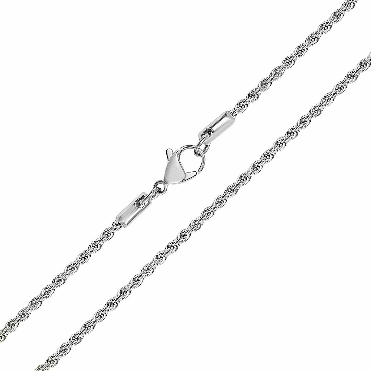 24k white gold rope on sale chain