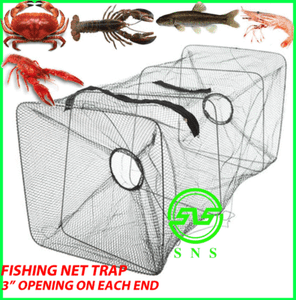 Fishing Net Bait Trap Crab Pot Crawdad Shrimp Cast Dip Cage Fish Minnow Foldable