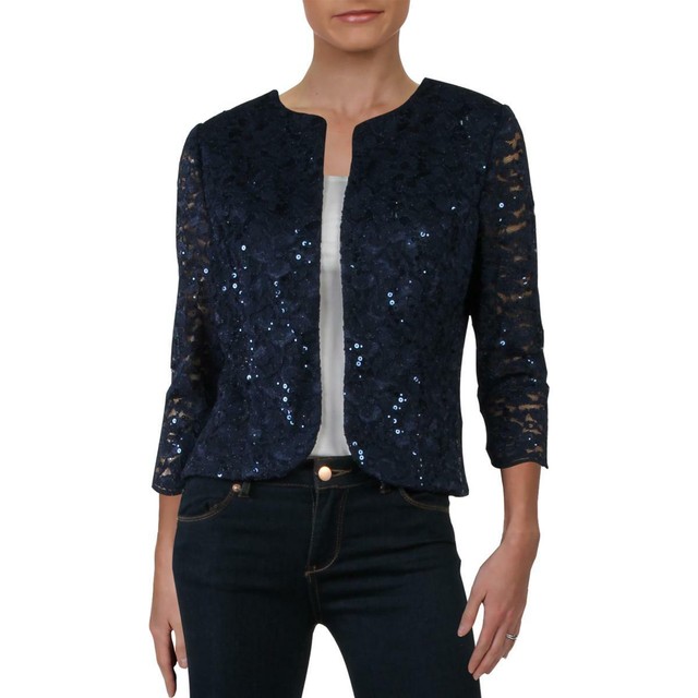 Alex Evenings Womens Lace Sequined Special Occasion Jacket Cardigan