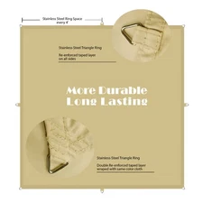 Upgraded Heavy Duty Straight Edge Waterproof Shade Sail all with Stainless Rings