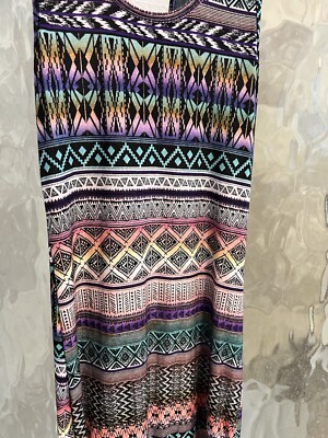 Rue 21 colorful geometric pattern summer tankless Long dress. Small. Super Soft.