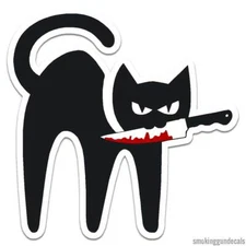 Black Cat Knife, Vinyl Decal Sticker, Indoor Outdoor, 3 Sizes, #12046