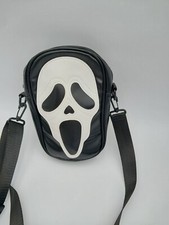 Ghostface Scream Shoulder Bag Crossbody Black Faux Leather Horror