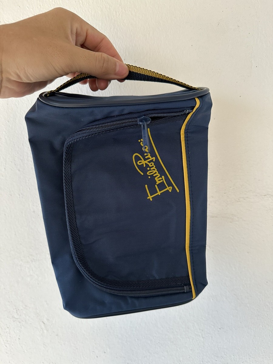 Emilio Pucci バック ポーチ Vintage 1970's Designer Emilio Pucci Toiletry Travel Bag Blue