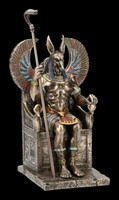 Anubis Figur Sitzend Auf Thron - Gott ÄGyptisch Veronese Statue Bronziert Deko