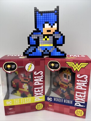 PIXEL PALS DC Lot Of 3 Superman, The Flash, Wonder Woman, Batman Light Up 5 