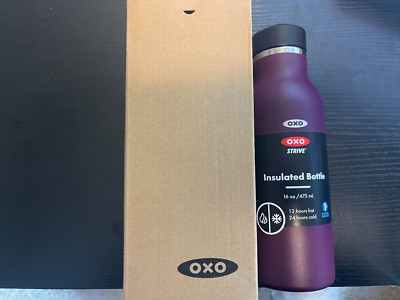 OXO Strive 16 oz Insulated Water Bottle with Standard Lid new in box