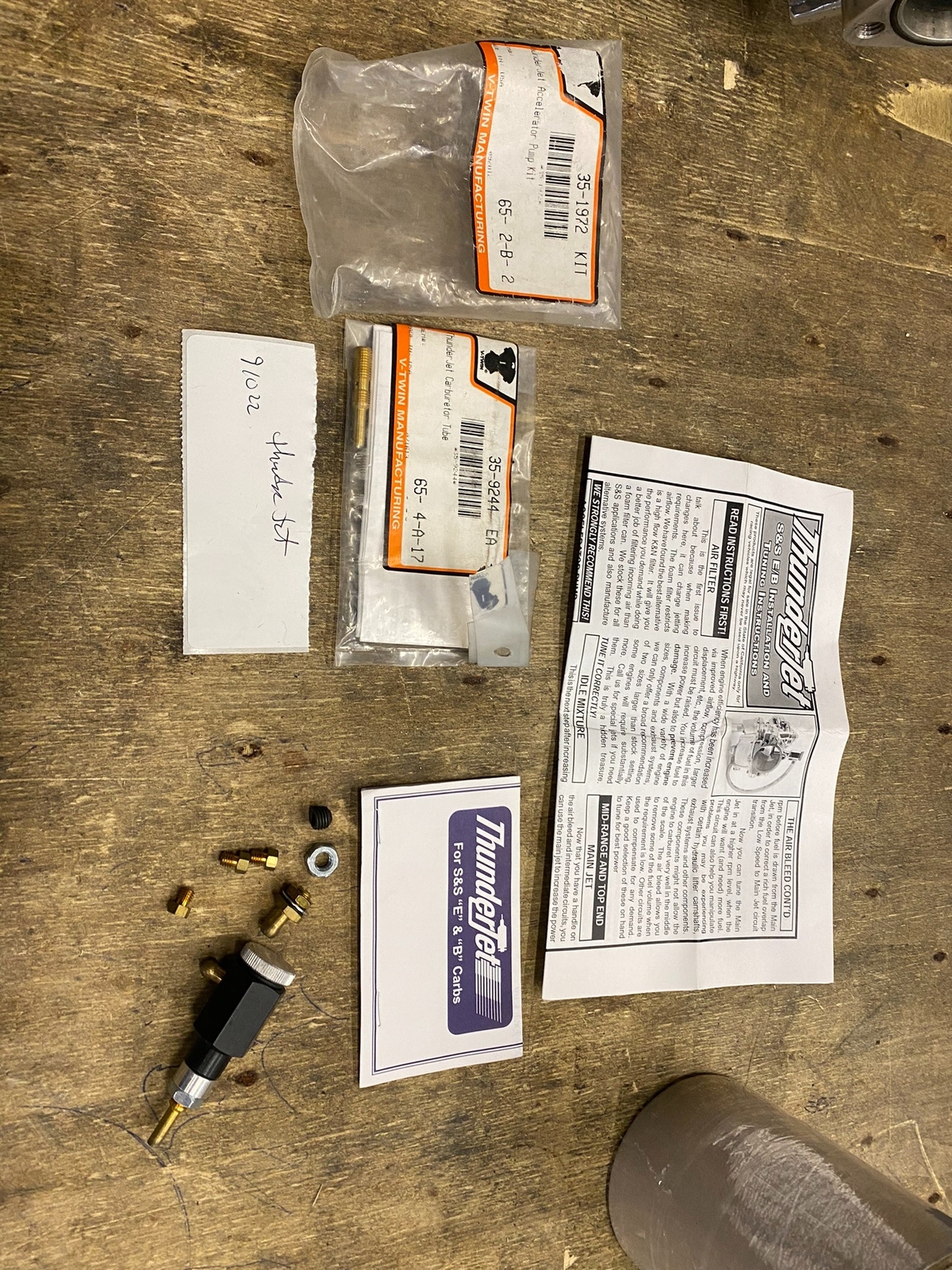 ThunderJet carb accelerator pump kit & Tube Harley Bendix S&S Shorty E