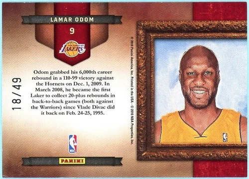 LAMAR ODOM Lakers 2009-10 Panini Court Kings - Gallery of Stars Silver /49 - Picture 2 of 2