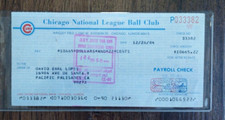 Chicago National League Ball Club Cubs Davey Lopes Payroll Check 1984