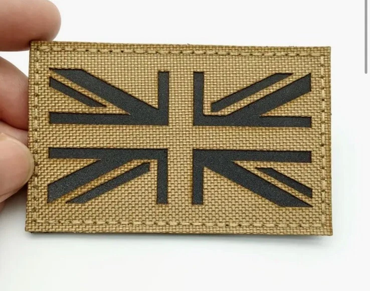 Reflective British UK United Kingdom Flag Hook & Loop Patch Tactical Badge - Image 3 of 4