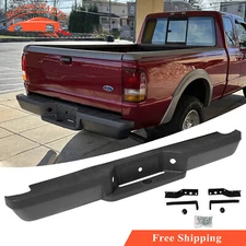 Black Rear Step Bumper Assembly For 1993-2011 Ford Ranger Fleetside/Styleside