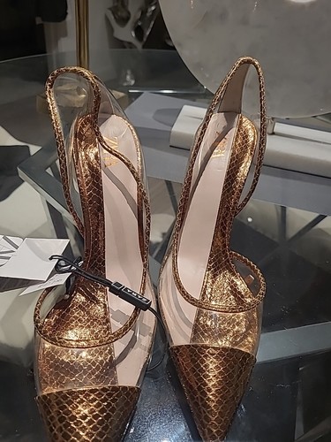 Zara Womens Clear And Gold Stilletos 9 US 40EU NWT - Picture 9 of 10