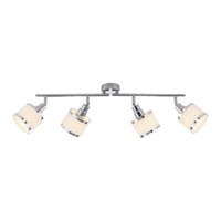 Led Strahlerleiste Spot Deckenlampe 4-Flammig Chrom / Weiß, Dreh- Schwenkbar