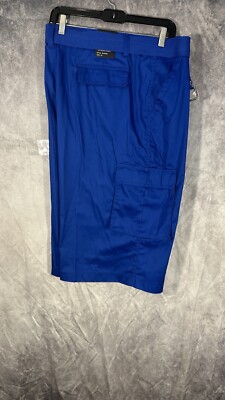 Black Lacquer Men s Shorts NEW Size 42 Long Blue With Belt Summer Shorts Men
