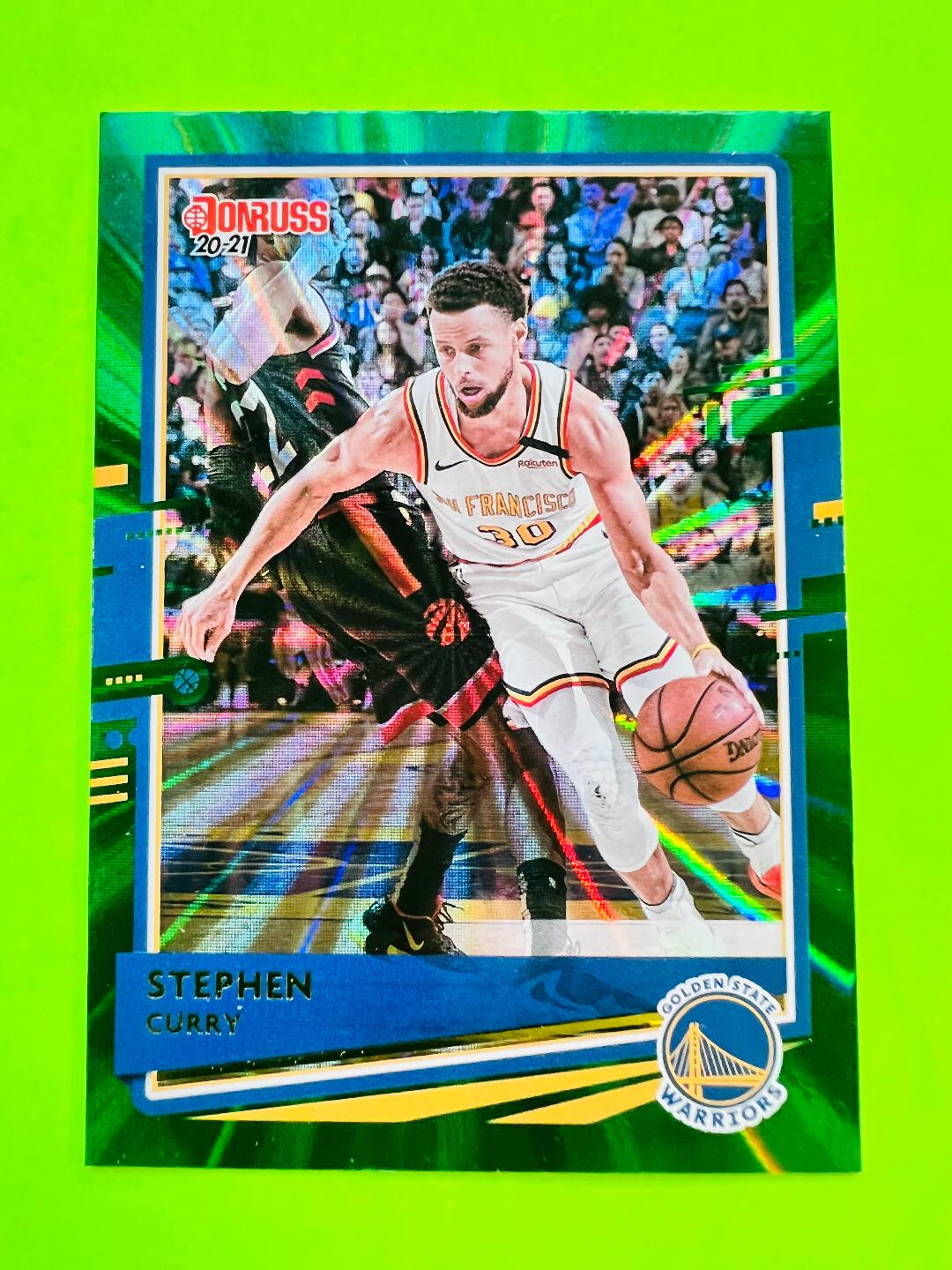20-21 Donruss Basketball Green Laser #41 Steph Curry - Golden State Warriors