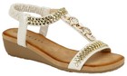 Cipriata Womens Gold Jewelled Sling Back Sandal Open Toe Wedge Slip On UK3-8