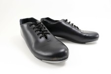 Star Tone Theatrical Tap Shoes Lace Up Black Unisex Heal Toe, Ladies Size 8
