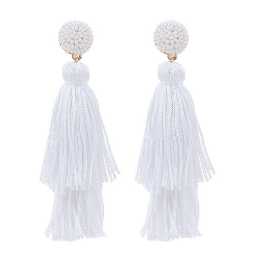 Fabric Drop Earrings Vintage Fashion Tassel Bohemian Statement Handmade Jewelry - Picture 206 of 225