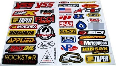 Motocross Decal Stickers Dirt Bike ATV Racing Gear Decals 2 Sheets