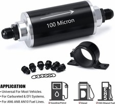 Filtro de combustible en línea de 10 micras con adaptador 6AN 8AN 10AN accesorio filtro de combustible An6