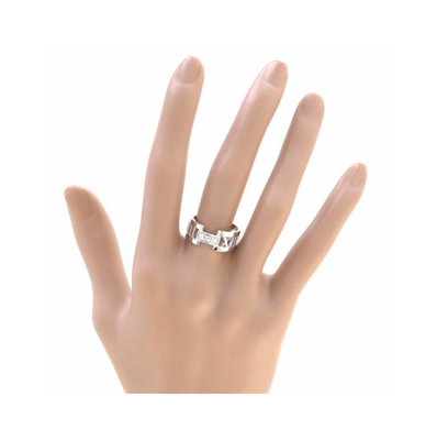 Tiffany & Co. Diamond Open Atlas Band Ring size US7 18k White Gold